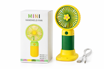 Premium Rechargeable Mini Handheld Fan – Portable Pocket Fan with Stand in 3 color