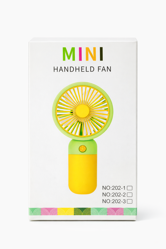 Premium Rechargeable Mini Handheld Fan – Portable Pocket Fan with Stand in 3 color