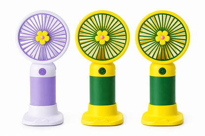 Premium Rechargeable Mini Handheld Fan – Portable Pocket Fan with Stand in 3 color