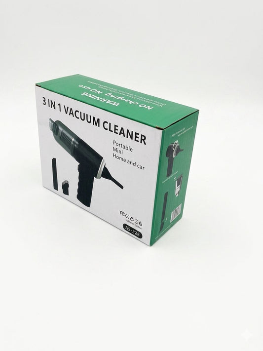 3-in-1 High Power Portable Mini Vacuum Cleaner – Rechargeable Car & Home Cleaner