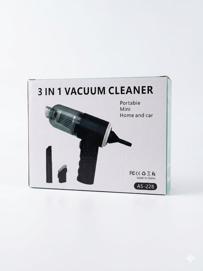 3-in-1 High Power Portable Mini Vacuum Cleaner – Rechargeable Car & Home Cleaner