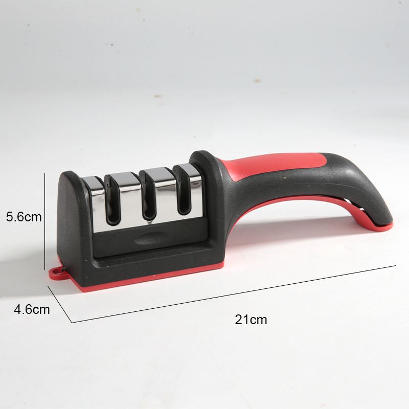 3-Stage Professional Knife Sharpener – Manual Kitchen Knife Sharpening Tool with Anti-Slip Base & Ergonomic Handle