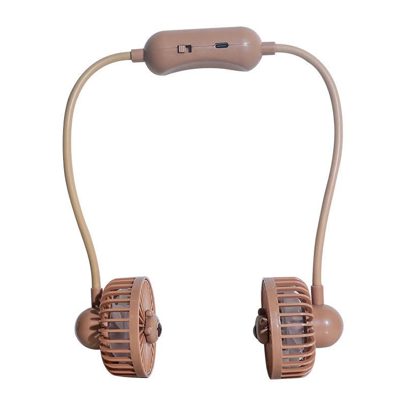 Portable Hands-Free Neck Fan – USB Rechargeable Wearable Lazy Fan with 360° Adjustment & Dual Wind Heads for Outdoor & Travel