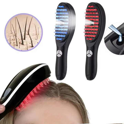 rechargeable Electric Hair Growth Massage Comb – Red & Blue Light Therapy Scalp Massager Brush with Liquid Tank for Hair Regrowth